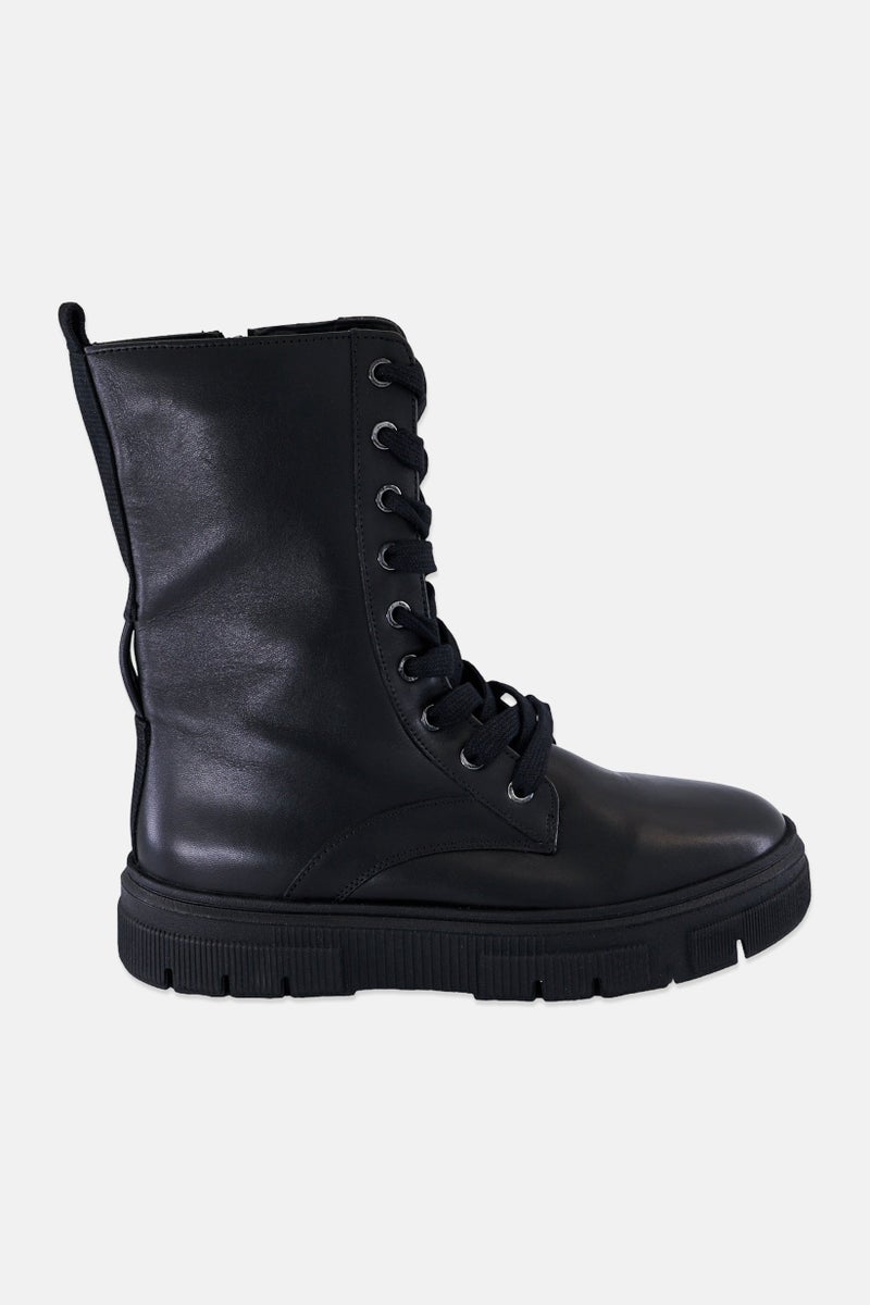 GEOX Women Isotte Lace Up Ankle Boots, Black - Image 4